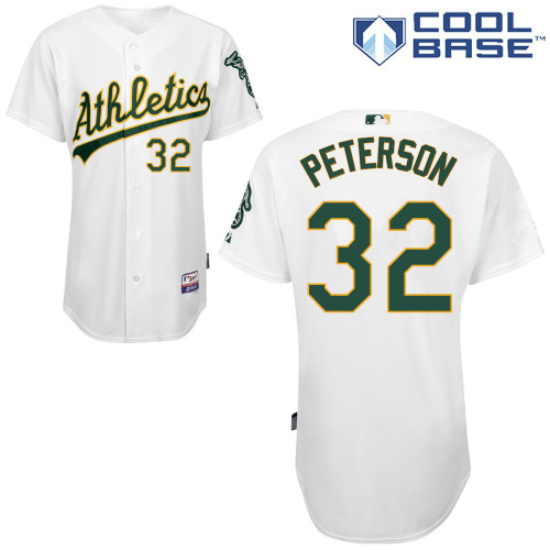 Shane Peterson #32 MLB Jersey-Oakland Athletics Men's Authentic Home White Cool Base Baseball Jersey